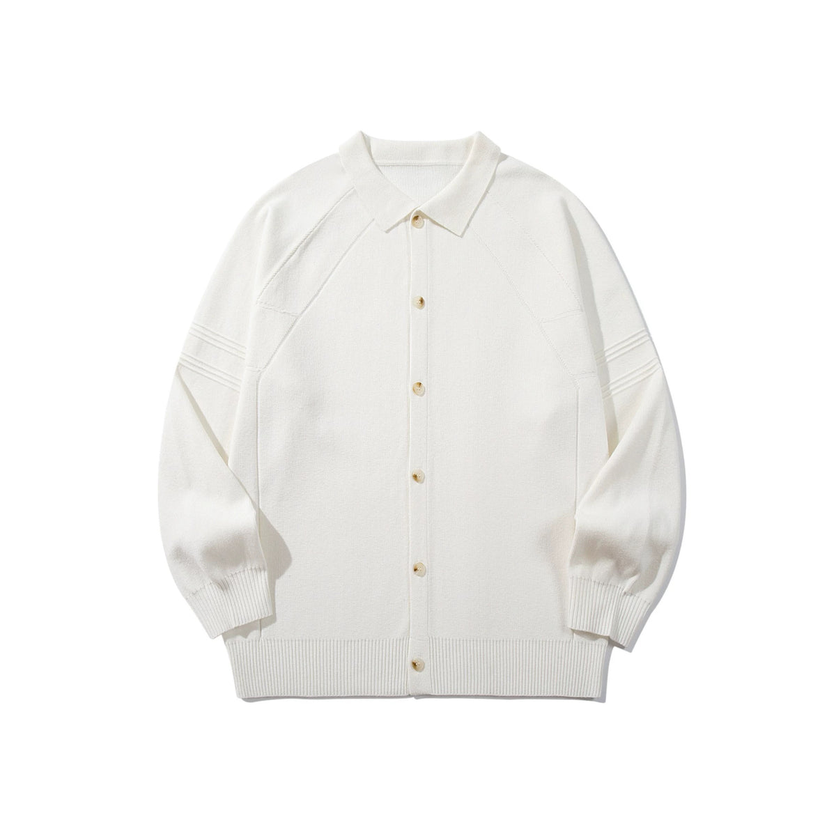 Trendy Panel Texture Heavyweight Loose Casual Turn-down Collar Open Front Sweater