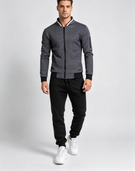 Men's Plaid Zip-Up Hoodie Jacket Casual Cardigan Sweatshirt