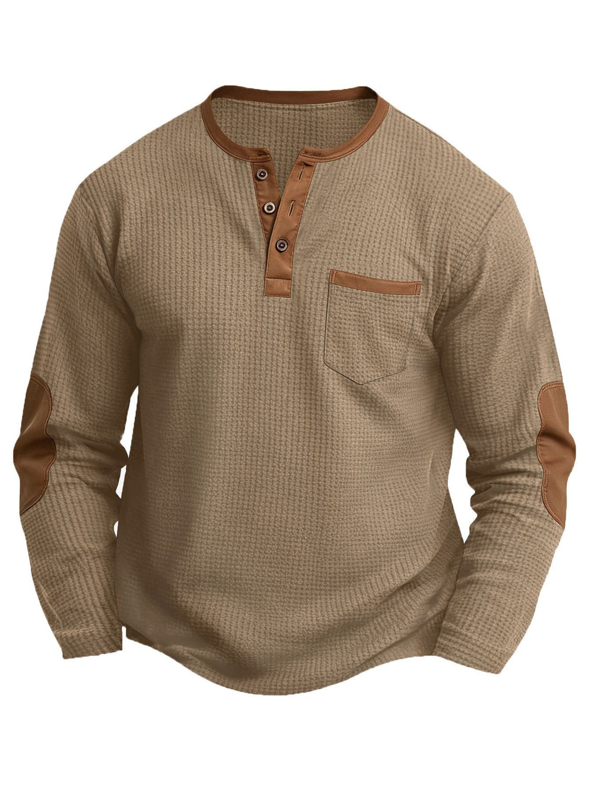 Men's Casual Plus Size Spliced Long Sleeve V-Neck Fake Two Piece T-Shirt