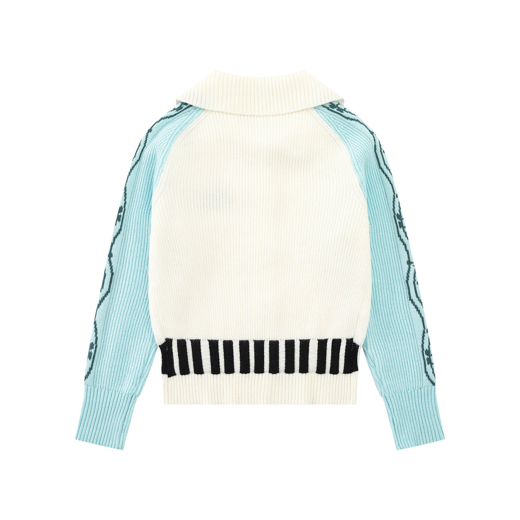 Sleeve note line design sweater