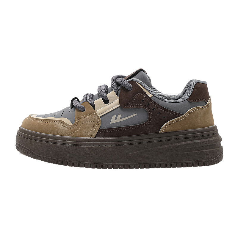 Color blocked breathable women's thick soled shoes for warmth