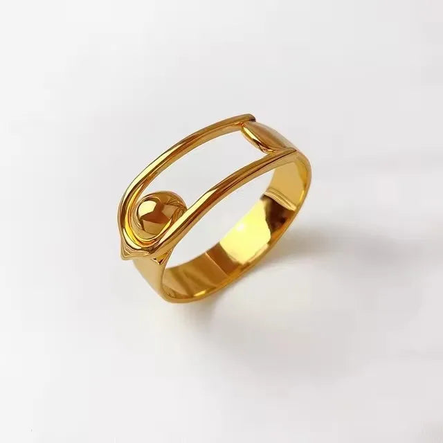 Retro Brass Gold Color Metal Bracelets Geometric Buckle Bangles for Women Jewelry European American Luxury Accessories Gifts