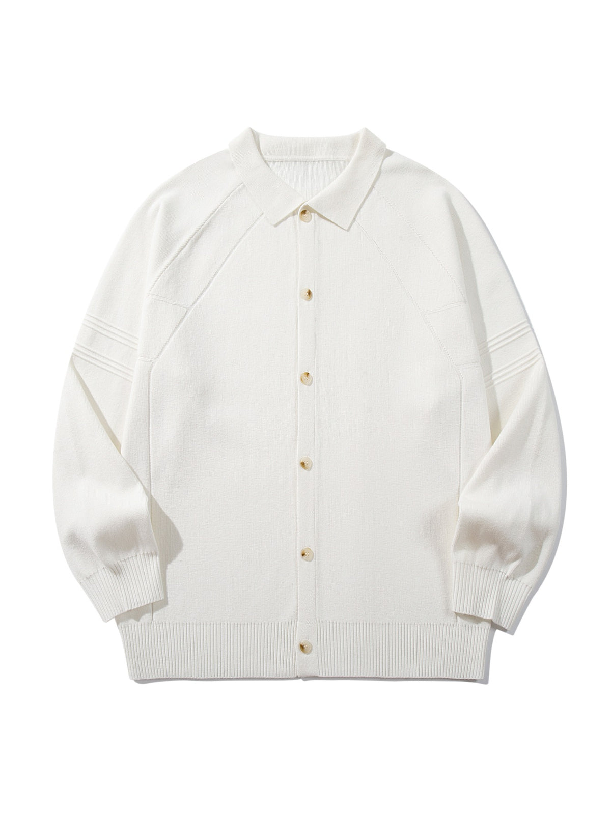 Trendy Panel Texture Heavyweight Loose Casual Turn-down Collar Open Front Sweater