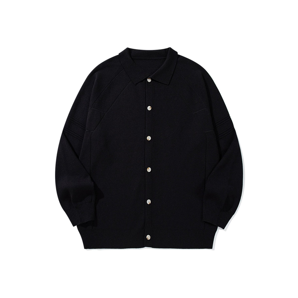 Trendy Panel Texture Heavyweight Loose Casual Turn-down Collar Open Front Sweater