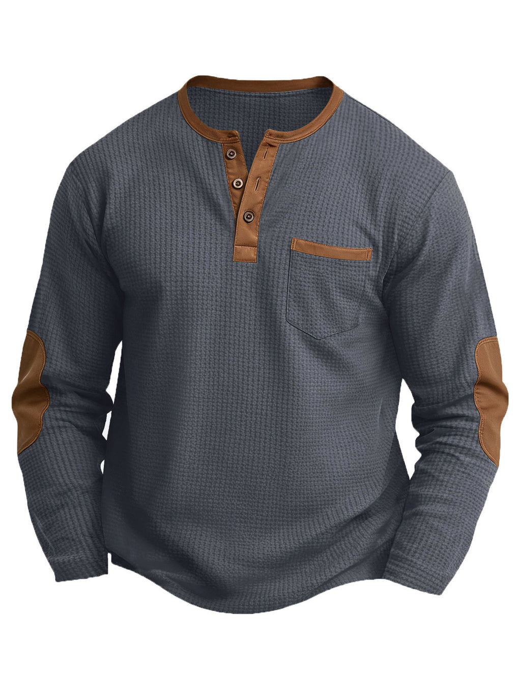 Men's Casual Plus Size Spliced Long Sleeve V-Neck Fake Two Piece T-Shirt