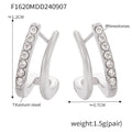 Double layered small C-shaped earrings