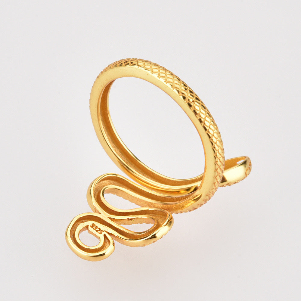 S925 Sterling Silver Multi-Ring Snake Open Ring Finger Ring