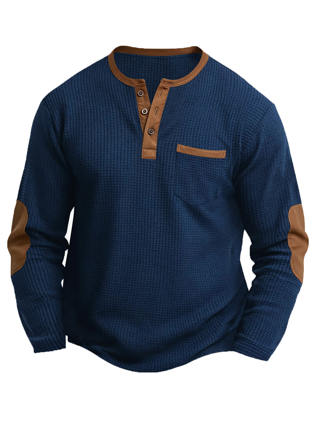 Men's Casual Plus Size Spliced Long Sleeve V-Neck Fake Two Piece T-Shirt