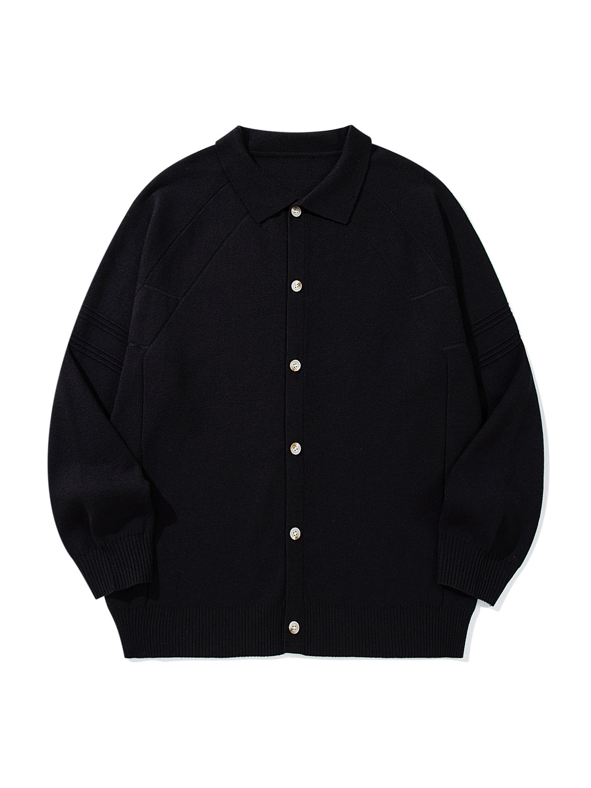 Trendy Panel Texture Heavyweight Loose Casual Turn-down Collar Open Front Sweater