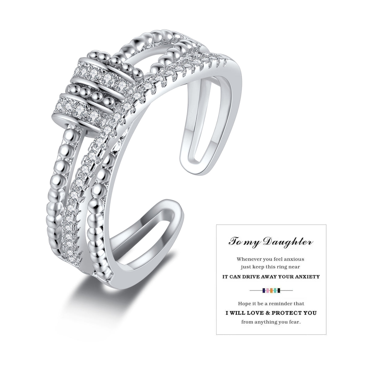 Rotating Ring Female Fashion Personality Ins Trendy Japanese Fashion Bounce Di Finger Rotating Ring