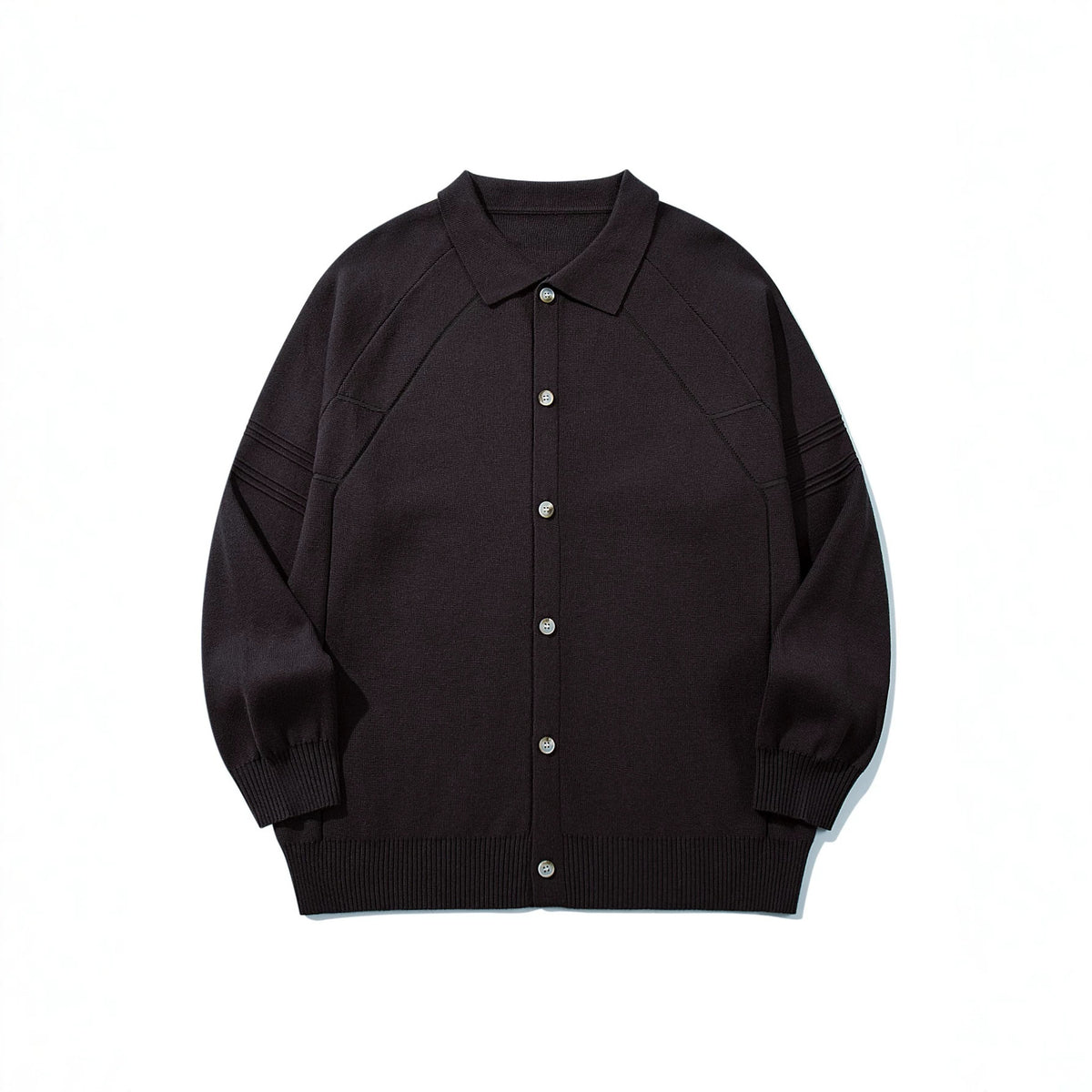 Trendy Panel Texture Heavyweight Loose Casual Turn-down Collar Open Front Sweater