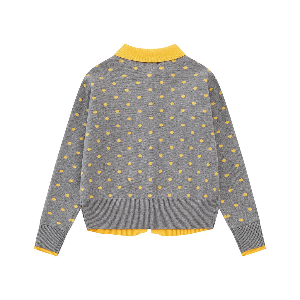 Chest letter embroidered knitted jacket
