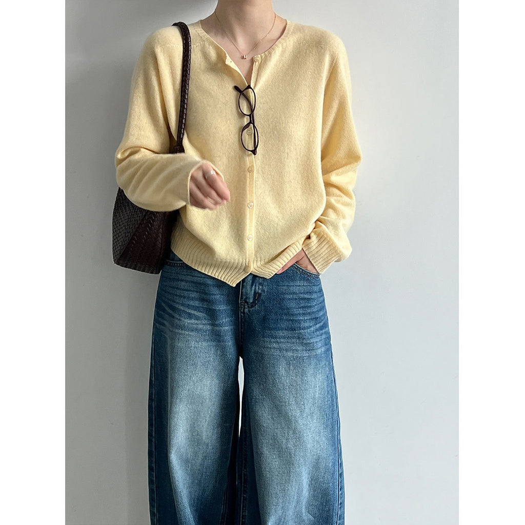 Quality~Cashmere Knit Cardigan for Women  Old Money Look, Soft and Cozy Wool Sweater Coat