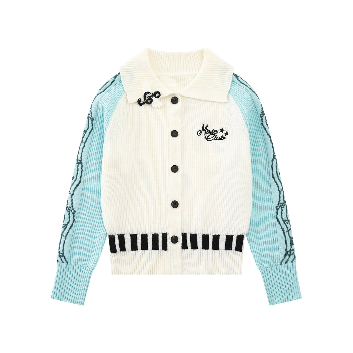 Sleeve note line design sweater