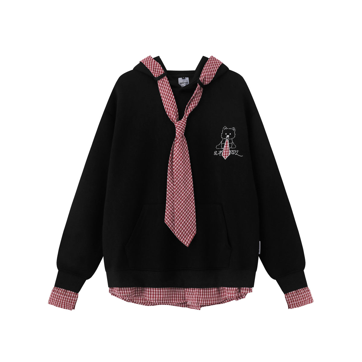 Scarf hooded loose fitting men's and women's hoodies