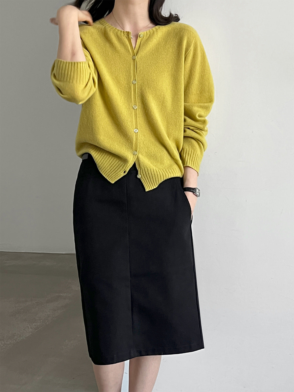 Quality~Cashmere Knit Cardigan for Women  Old Money Look, Soft and Cozy Wool Sweater Coat