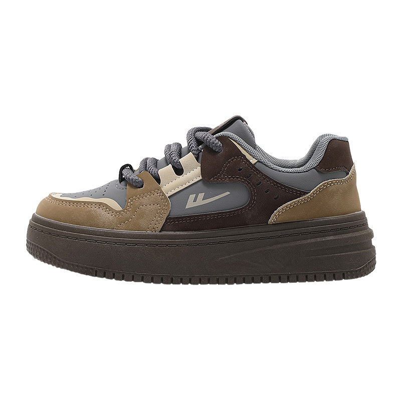 Color blocked breathable women's thick soled shoes for warmth