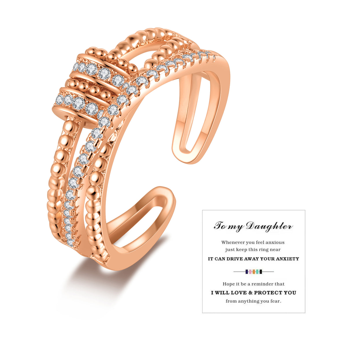 Rotating Ring Female Fashion Personality Ins Trendy Japanese Fashion Bounce Di Finger Rotating Ring
