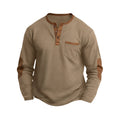 Men's Casual Plus Size Spliced Long Sleeve V-Neck Fake Two Piece T-Shirt