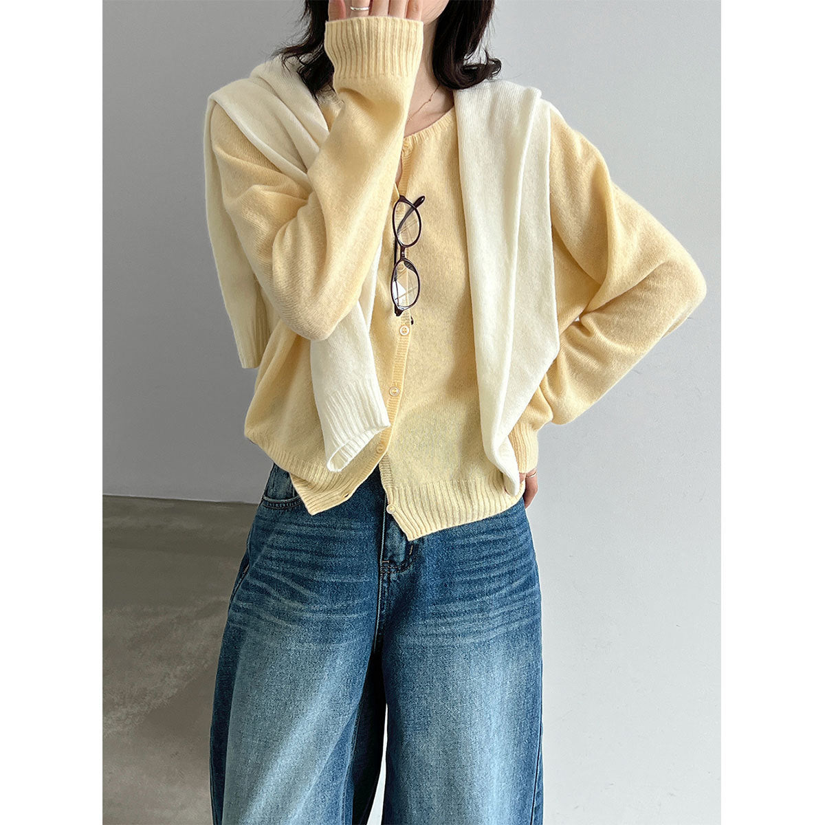 Quality~Cashmere Knit Cardigan for Women  Old Money Look, Soft and Cozy Wool Sweater Coat
