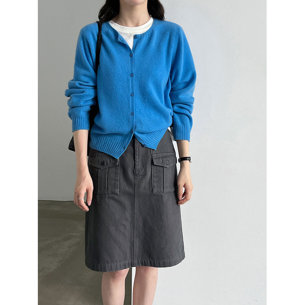 Quality~Cashmere Knit Cardigan for Women  Old Money Look, Soft and Cozy Wool Sweater Coat