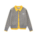 Chest letter embroidered knitted jacket