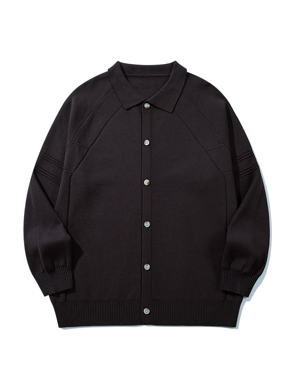 Trendy Panel Texture Heavyweight Loose Casual Turn-down Collar Open Front Sweater